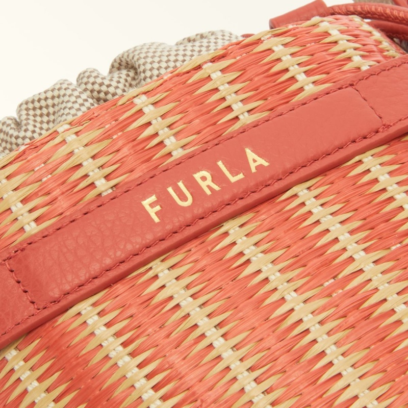 Furla GIOVE Kova Çanta Kadın Kırmızı Sarı | 5469-TJDYP