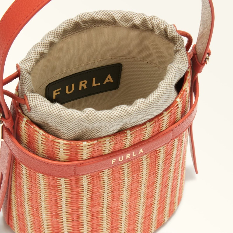 Furla GIOVE Kova Çanta Kadın Kırmızı Sarı | 5469-TJDYP